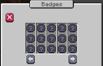 The badges menu