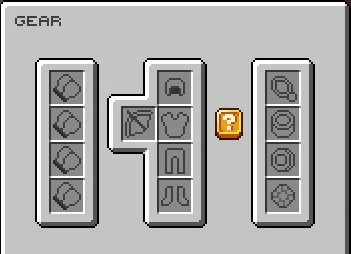 The gear and accessories menu