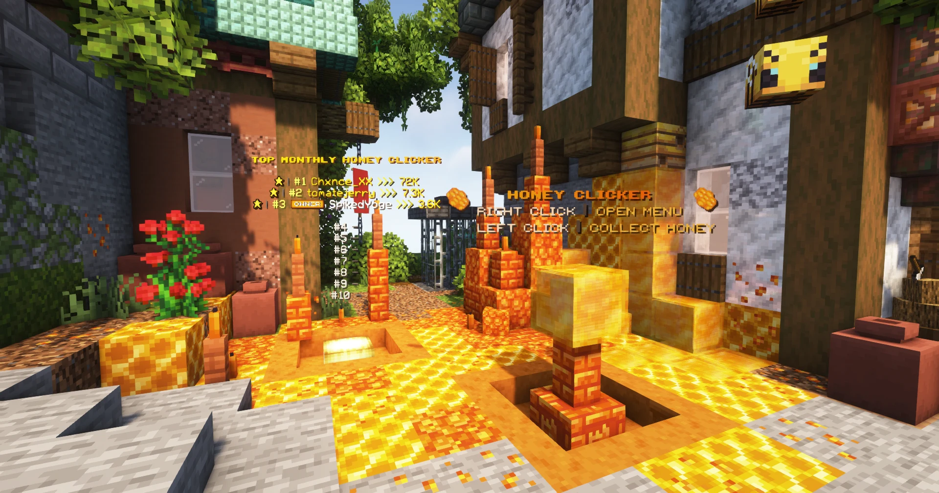 The Honey Clicker minigame